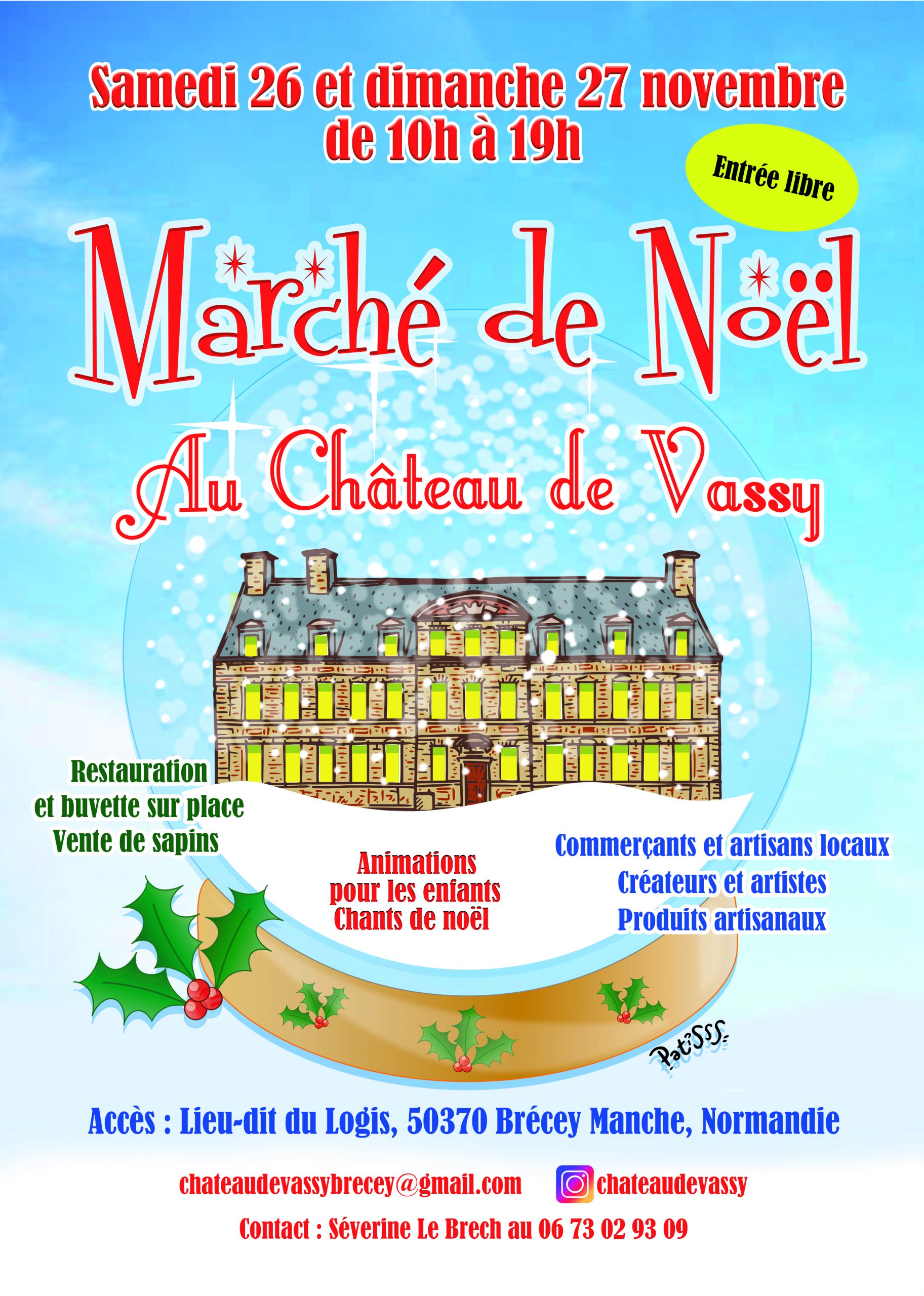 Marché de Noël au Château de Vassy; Manche ; Normandie